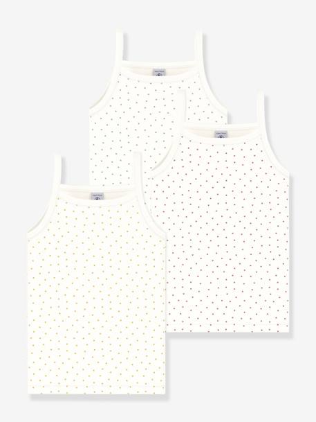 Set van 3 paar tricot babysokjes PETIT BATEAU wit, bedrukt - vertbaudet enfant 