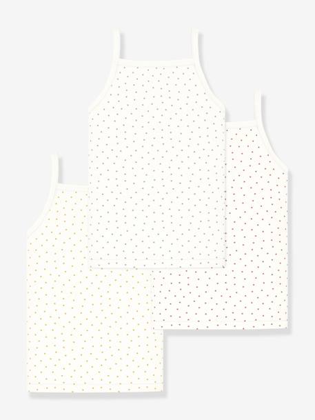 Set van 3 paar tricot babysokjes PETIT BATEAU wit, bedrukt - vertbaudet enfant 