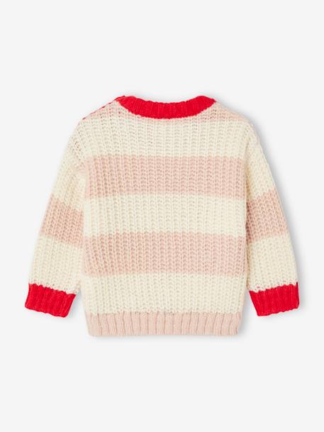 Matchy matchy gestreepte babytrui familie-capsulecollectie roze, gestreept - vertbaudet enfant 