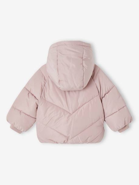 Donsjas met capuchon babymeisje roze (poederkleur) - vertbaudet enfant 