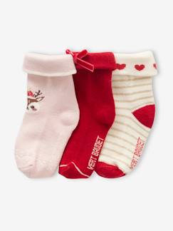 -Set met 3 paar kerstsokken babymeisjes