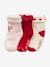 Set met 3 paar kerstsokken babymeisjes roze (poederkleur) - vertbaudet enfant 