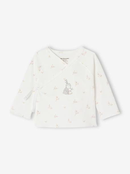 Romper voor pasgeborenen baby's BASICS in biokatoen ecru+lichtblauw - vertbaudet enfant 