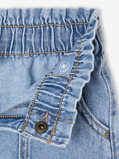 Wijdere timmermansjeans meisjes lichtblauw+middenblauw - vertbaudet enfant 