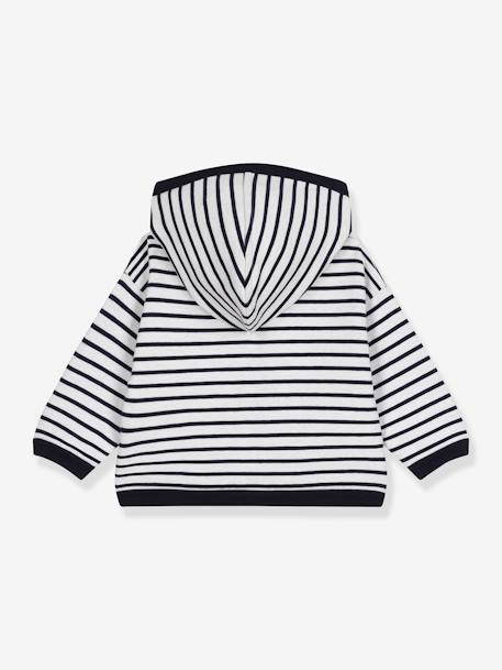 Sweatshirt met capuchon voor jongens blauw, gestreept - vertbaudet enfant 