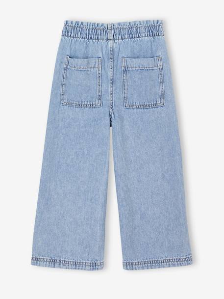 Wijdere timmermansjeans meisjes lichtblauw+middenblauw - vertbaudet enfant 