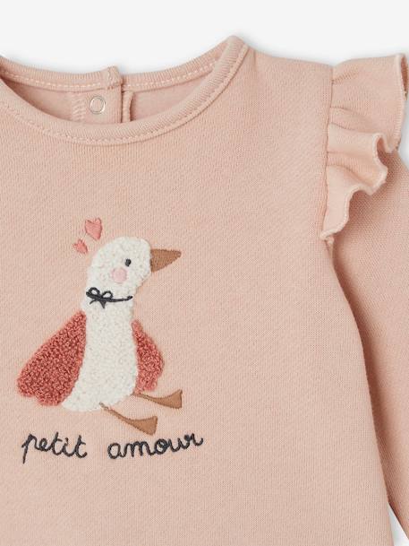 Set sweater en broek baby ecru+gemêleerd beige+rozen - vertbaudet enfant 