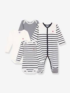 Baby-Babyset-Set van 1 slaappakje en gestreepte rompertjes