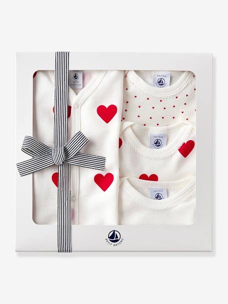 Geboorte geschenkdoos hartjes PETIT BATEAU blauw, gestreept - vertbaudet enfant 