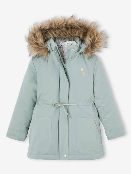 3-in-1 parka met capuchon meisje DARK GREEN+groengrijs+marineblauw+PURPLE DARK - vertbaudet enfant 