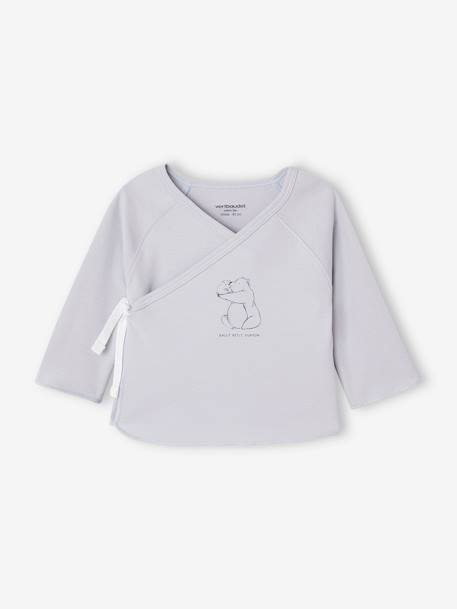 Romper voor pasgeborenen baby's BASICS in biokatoen ecru+lichtblauw - vertbaudet enfant 