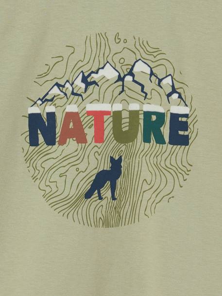 Natuur-T-shirt met flockdetails voor jongens antraciet+leiblauw+saliegroen - vertbaudet enfant 