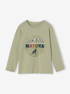 Jongens-T-shirt, poloshirt, souspull-T-shirt-Natuur-T-shirt met flockdetails voor jongens