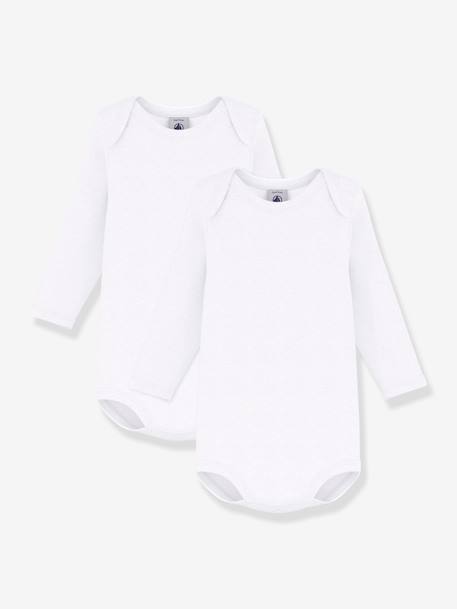 Set van 2 rompers met lange mouwen PETIT BATEAU wit - vertbaudet enfant 