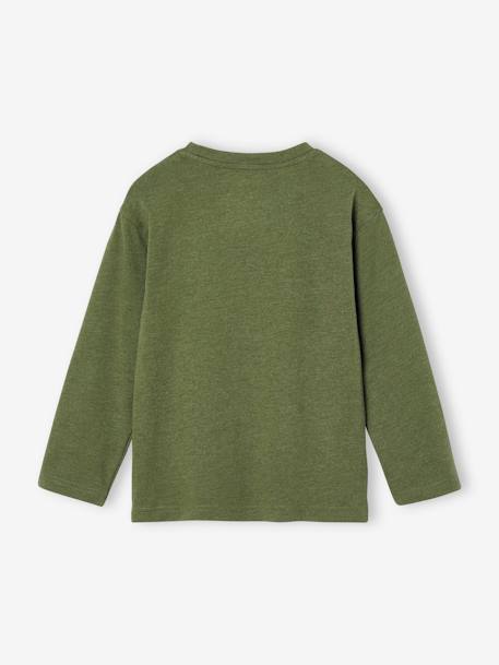 Jongens-T-shirt met vossenmotief en lange mouwen gemêleerd groen - vertbaudet enfant 