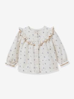 Baby-Overhemd, blouse-Babyhemd met ruches en Cassy-motief CYRILLUS