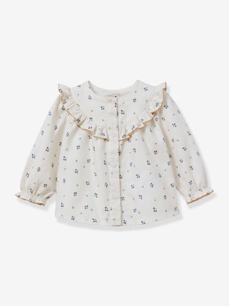 Babyhemd met ruches en Cassy-motief CYRILLUS beige, bedrukt - vertbaudet enfant 