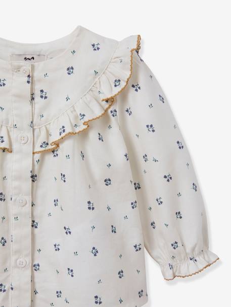 Babyhemd met ruches en Cassy-motief CYRILLUS beige, bedrukt - vertbaudet enfant 