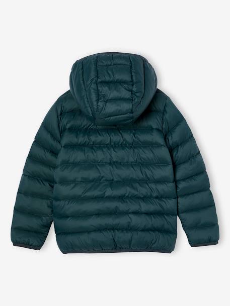 Licht donsjack met capuchon voor jongens met gerecyclede polyester vulling COGNAC+Engels groen+groen+jeansblauw+marineblauw+petrolblauw - vertbaudet enfant 