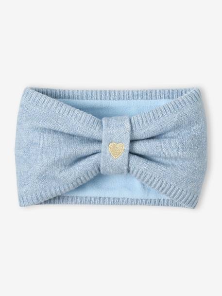 Set muts + snood + wanten met hartjes voor babymeisjes ijsblauw - vertbaudet enfant 