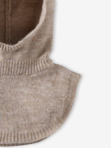 Bivakmuts met slabbetje voor babymeisjes gemêleerd beige+lichtroze - vertbaudet enfant 