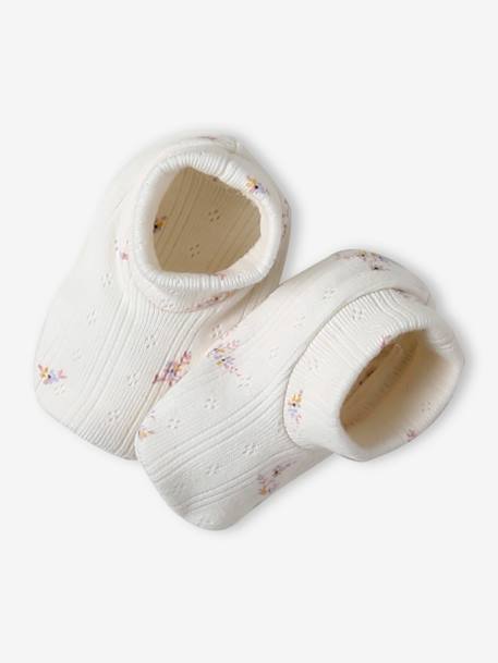 Set meisjes muts + wanten + slofjes + babytas voor baby, aanpasbaar rozen - vertbaudet enfant 