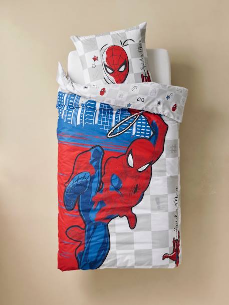 Bedrukt beddengoed 100% katoen, SPIDERMAN Afmeting: 140x200 cm rood, bedrukt - vertbaudet enfant 