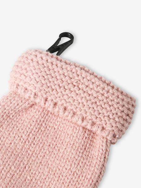 Set van babymeisjes muts + snood + wanten roze (poederkleur) - vertbaudet enfant 