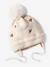 Set van babymeisjes muts + snood + wanten beige (poederkleur) - vertbaudet enfant 