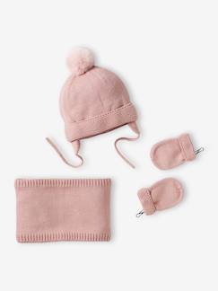 Baby-Set van babymeisjes muts + snood + wanten