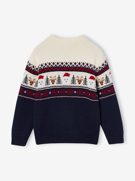 Kinder Weihnachtspullover mit Jacquardmuster Capsule FAMILY Oeko-Tex marineblauw+rood - vertbaudet enfant 