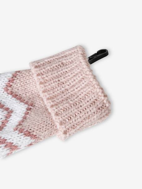 Kerstdoos jacquard voor meisjes set met muts + snood + handschoenen roze (poederkleur) - vertbaudet enfant 