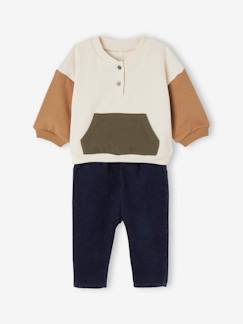 Babyset fleece sweater + fluwelen broek  - vertbaudet enfant