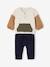 Babyset fleece sweater + fluwelen broek ivoor+vanille - vertbaudet enfant 