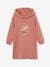 Meisjesjurk van sweatstof met capuchon en mooie details antraciet+grijsblauw+groen+terracotta - vertbaudet enfant 