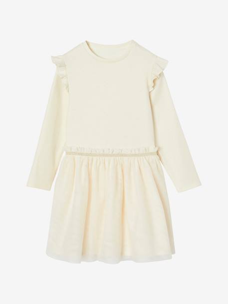 Festliches Mädchen Kleid mit Tüll ecru - vertbaudet enfant 