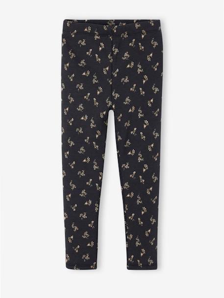 Meisjeslegging met fleecevoering antraciet+Bruin met print - vertbaudet enfant 