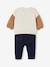 Babyset fleece sweater + fluwelen broek ivoor+vanille - vertbaudet enfant 