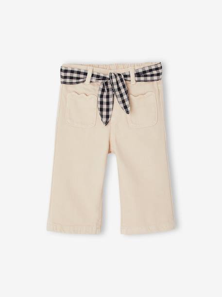 Wijde broek meisjesbaby beige (poederkleur) - vertbaudet enfant 