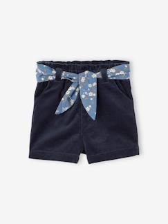 Baby-Soepel fluwelen short met riem met bloemen voor baby's