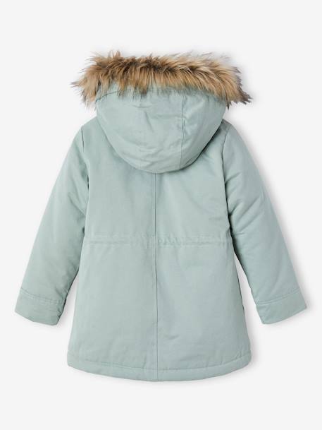 3-in-1 parka met capuchon meisje DARK GREEN+groengrijs+marineblauw+PURPLE DARK - vertbaudet enfant 