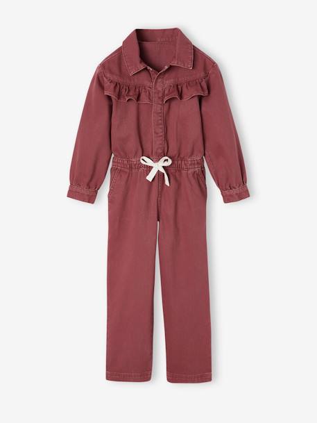 Jumpsuit voor meisjes pruim - vertbaudet enfant 