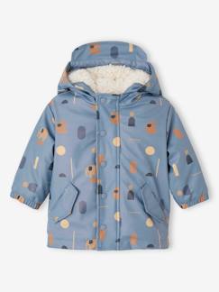 -Baby Regenjacke mit Teddyfleecefutter und Recycling-Polyester