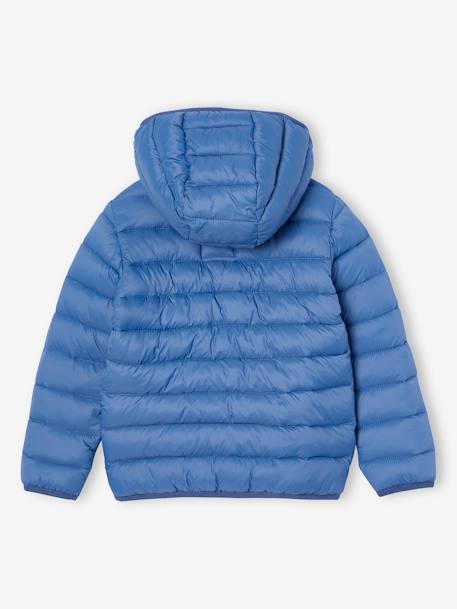 Licht donsjack met capuchon voor jongens met gerecyclede polyester vulling blauw+COGNAC+Engels groen+groen+jeansblauw+marineblauw+petrolblauw - vertbaudet enfant 