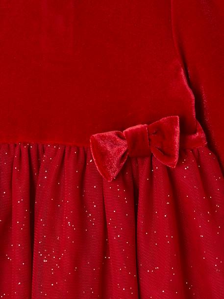 Baby Weihnachts-Geschenkset: Kleid mit Glitzertüll & Haarband BASIC rood - vertbaudet enfant 