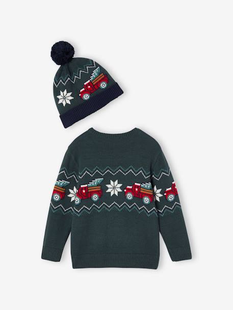 Jungen Weihnachts-Geschenkset: Pullover & Mütze Oeko-Tex dennen - vertbaudet enfant 