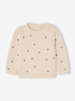 Baby-Trui, vest, sweater-Trui-Babytrui met geborduurde bloemen