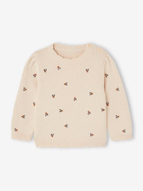 Babytrui met geborduurde bloemen beige (poederkleur) - vertbaudet enfant 