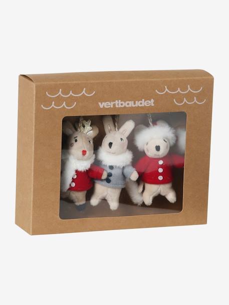 Set van 3 hangfiguren van de kerstman rood - vertbaudet enfant 