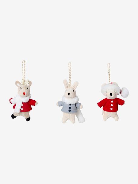 Set van 3 hangfiguren van de kerstman rood - vertbaudet enfant 